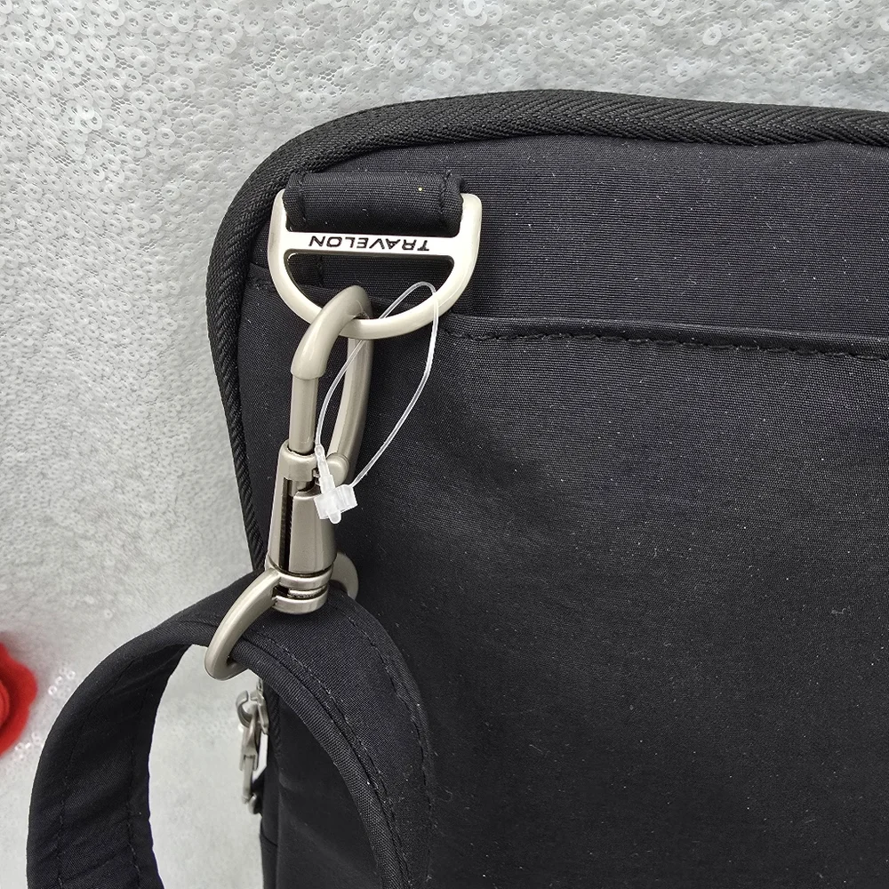 Travelon Anti-Theft Security Shoulder Crossbody Bag Slim Classic Black Travel - Picture 12 of 13